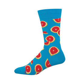 Socksmith Design Grapefruit Goodness 10-13 Men's Crew Socks