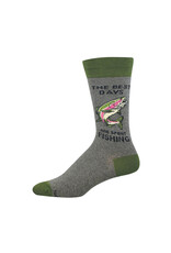 Socksmith Design Day Spent Fishing 10-13 Men's Crew Socks