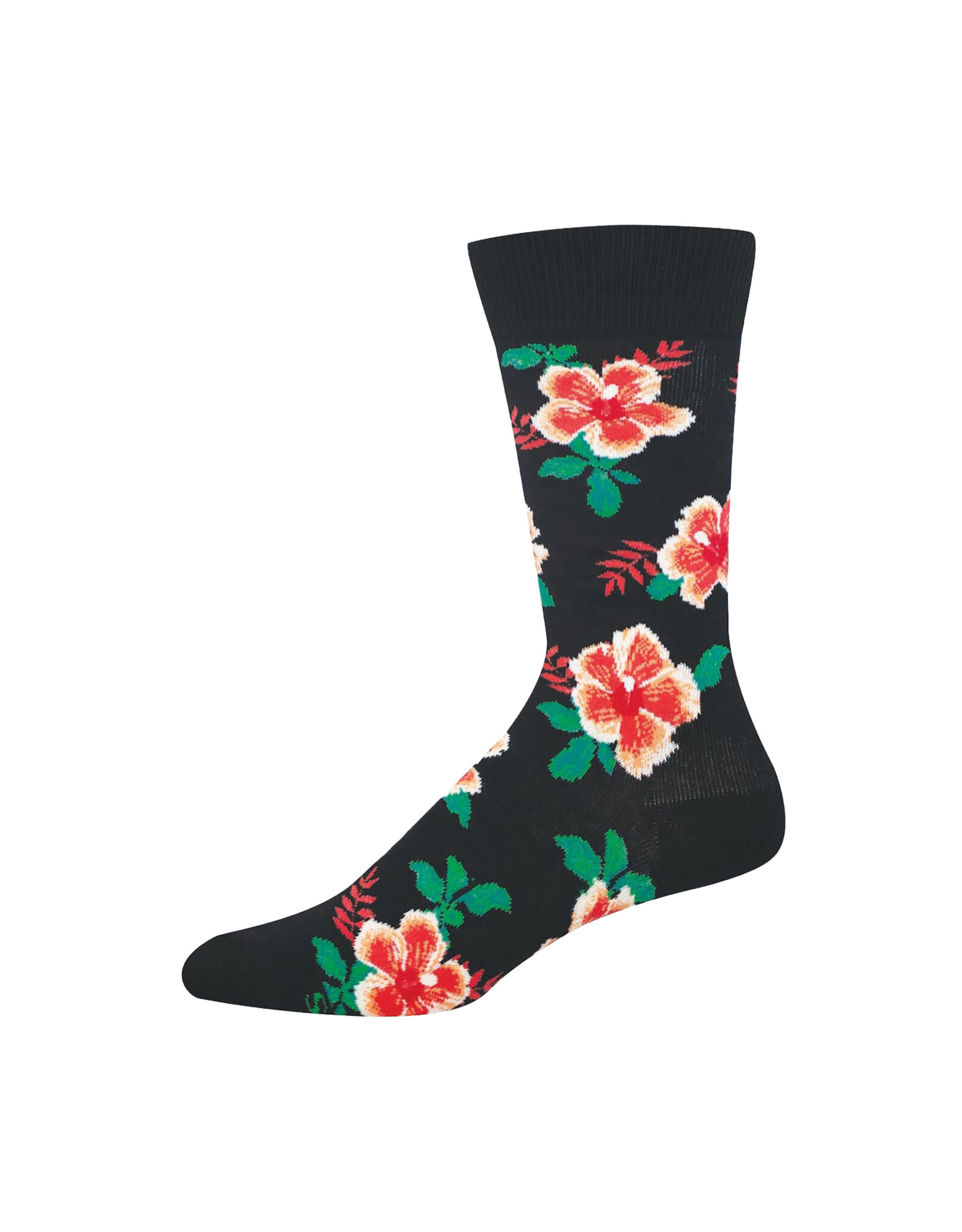 Socksmith Design Hibiscus Bloom 10-13 Men's Crew Socks