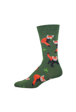 Socksmith Design Red Pandamonium 10-13 Men's Crew Socks