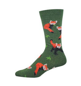 Socksmith Design Red Pandamonium 10-13 Men's Crew Socks