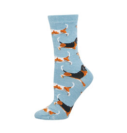 Socksmith Design Basset Hounds 9-11 Women's Crew Socks