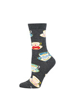 Socksmith Design Spot Of Tea, Please 9-11 Women's Crew Socks