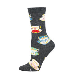 Socksmith Design Spot of Tea, Please 9-11 Women's Crew Socks