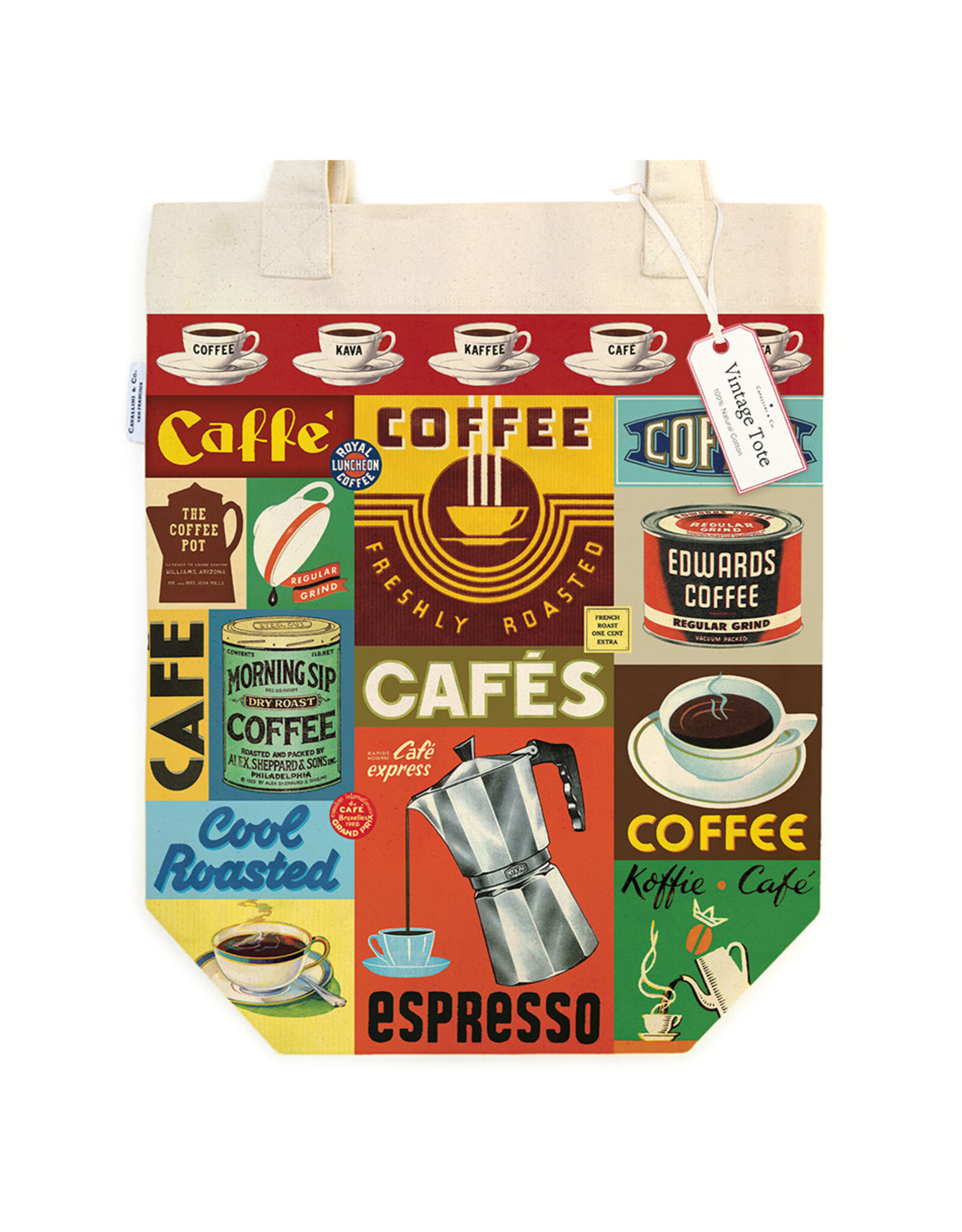 Cavallini Papers & Co. Coffee Tote Bag