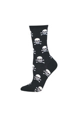 Socksmith Design Skull And Bones Club 9-11 Women's Crew Socks