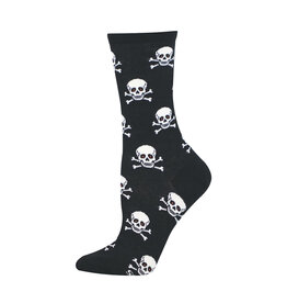 Socksmith Design Skull And Bones Club 9-11 Women's Crew Socks