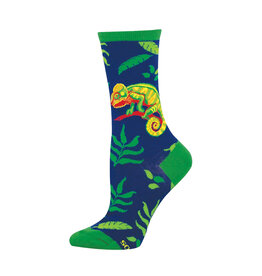 Socksmith Design Bright as a Chameleon 9-11 Women's Crew Socks