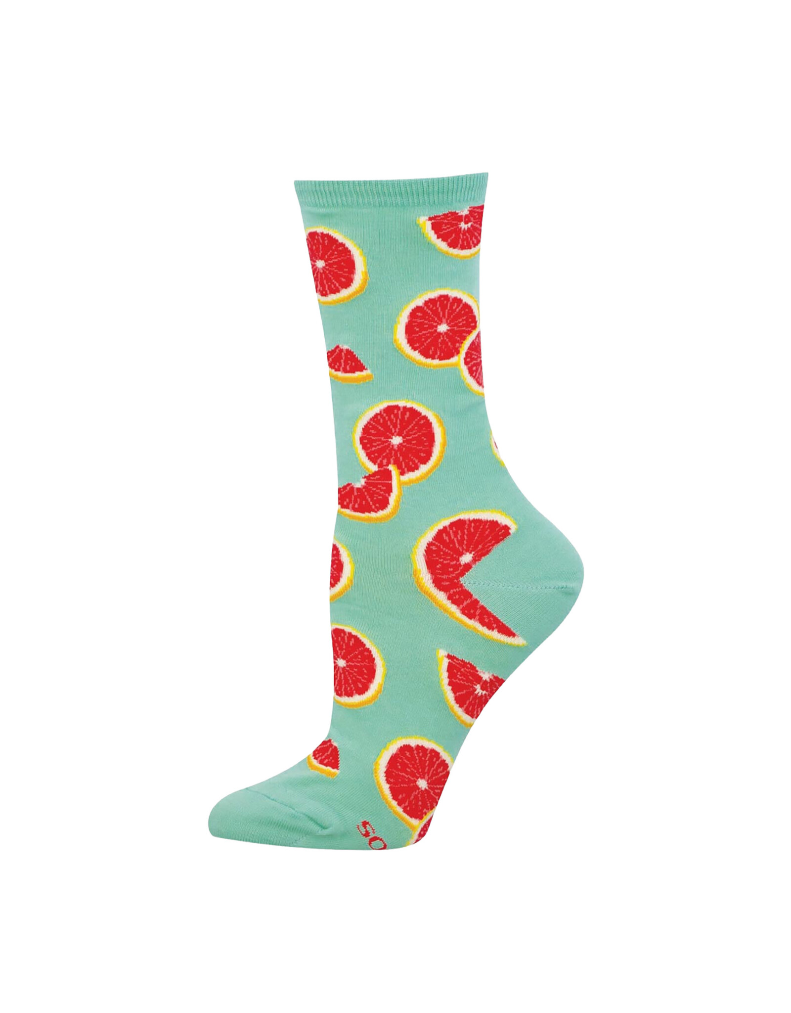 Socksmith Design Grapefruit Goodness 9-11 Women's Crew Socks