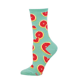 Socksmith Design Grapefruit Goodness 9-11 Women's Crew Socks