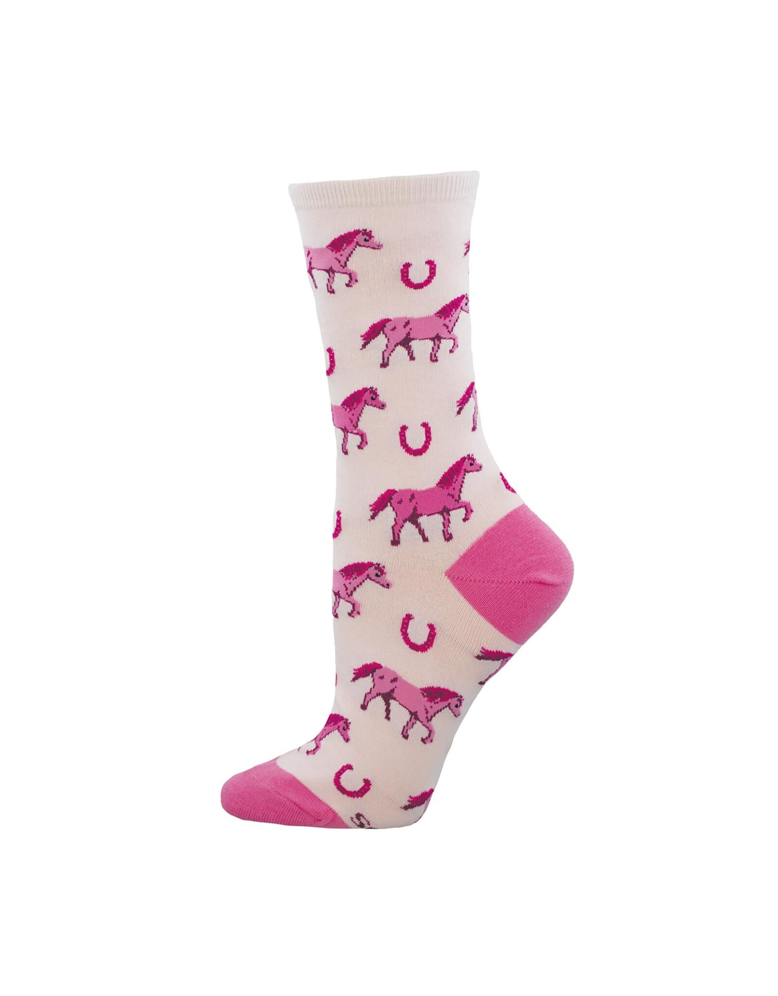 Socksmith Design Fuchsia Horse Society 9-11 Women's Crew Socks