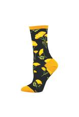Socksmith Design California Poppies 9-11 Women's Crew Socks