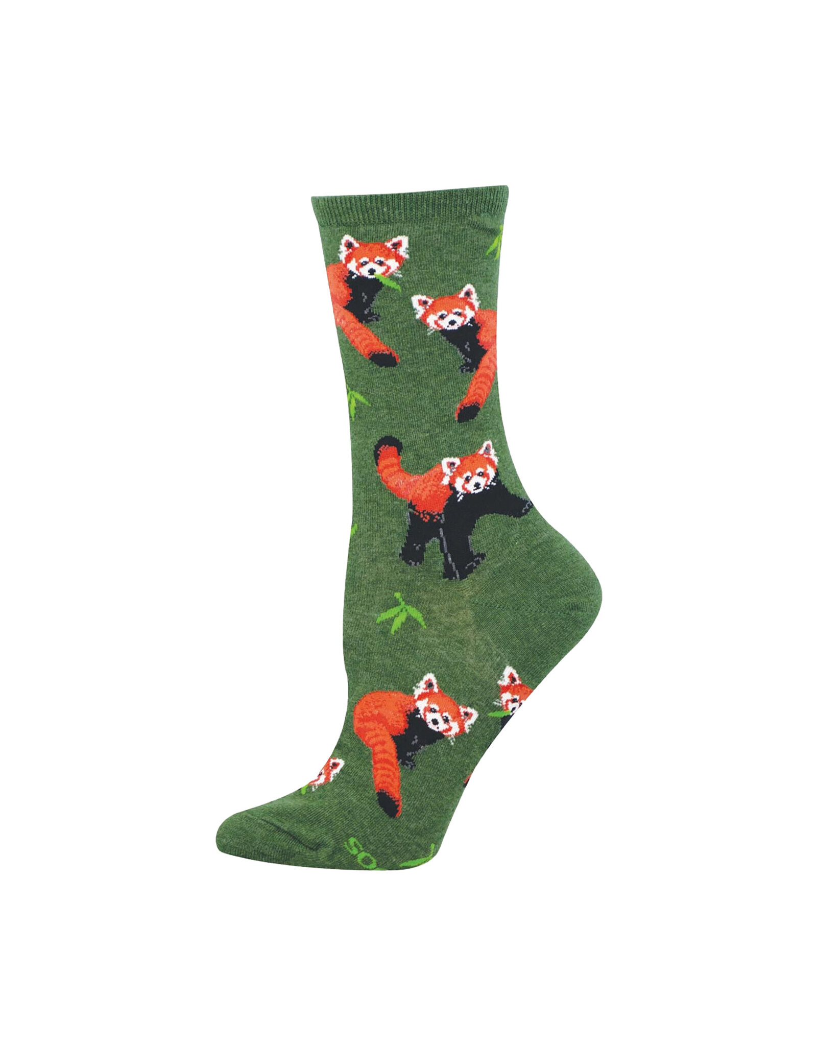Socksmith Design Red Pandamonium 9-11 Women's Crew Socks