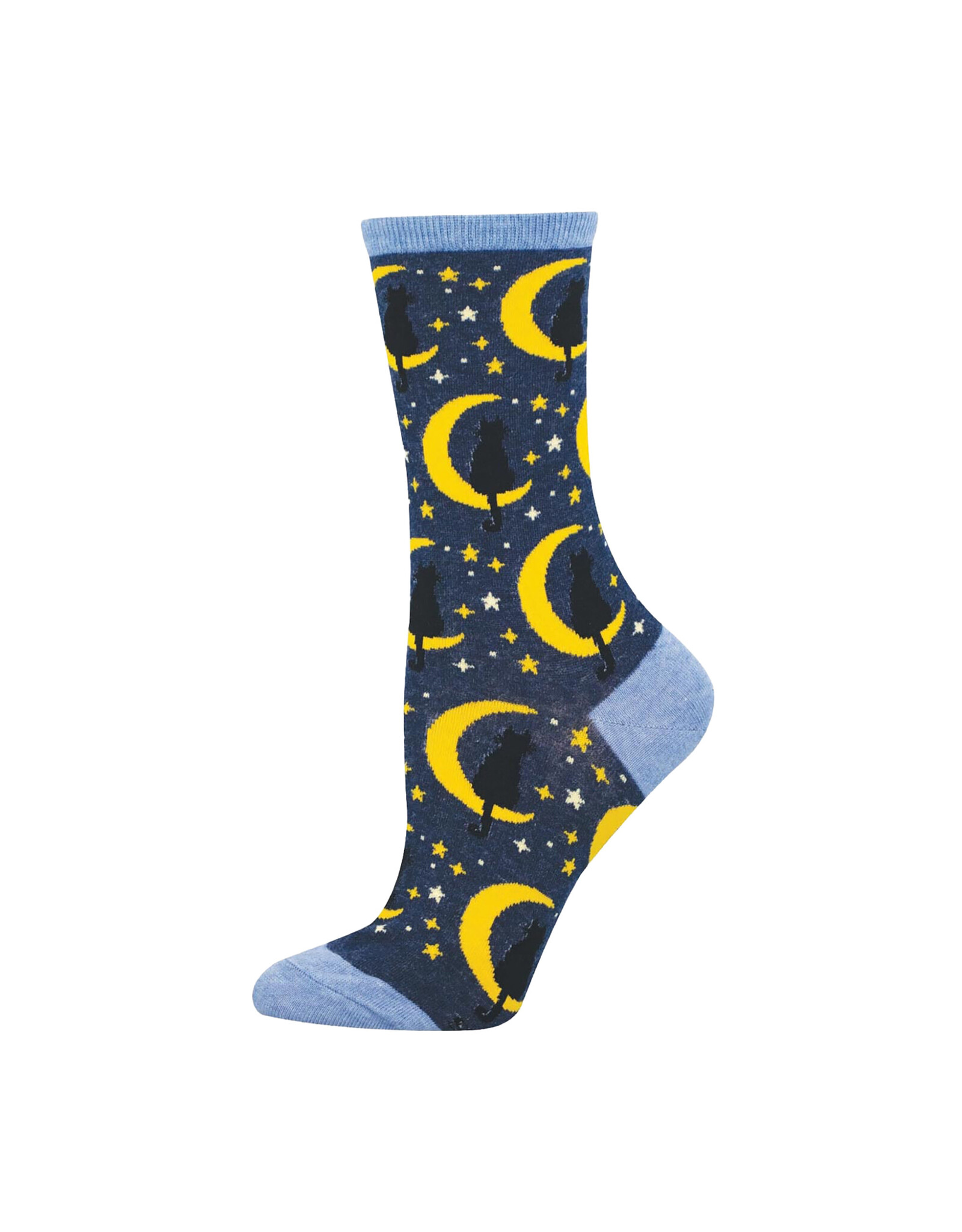 Socksmith Design Lunar Cat 9-11 Women's Crew Socks