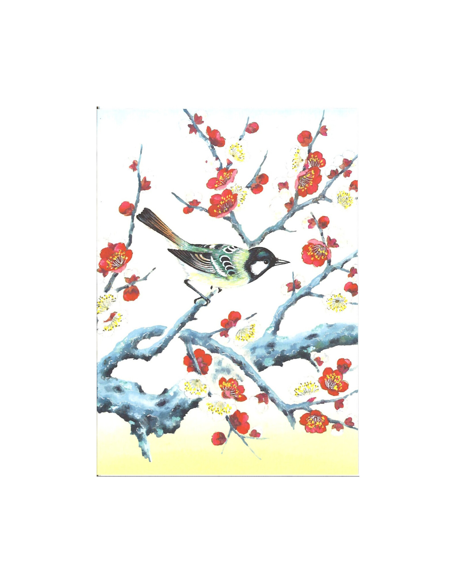 Fukui Asahido Co., Ltd. Blank Birds & Plum #676 A7 Notecard