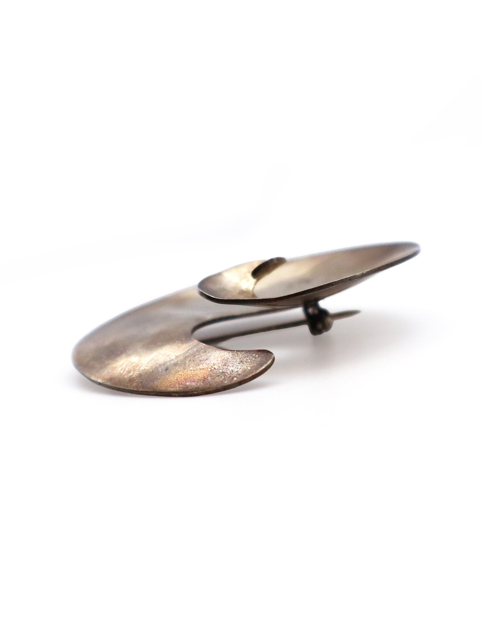 Taxco Sterling Spiral Art Brooch