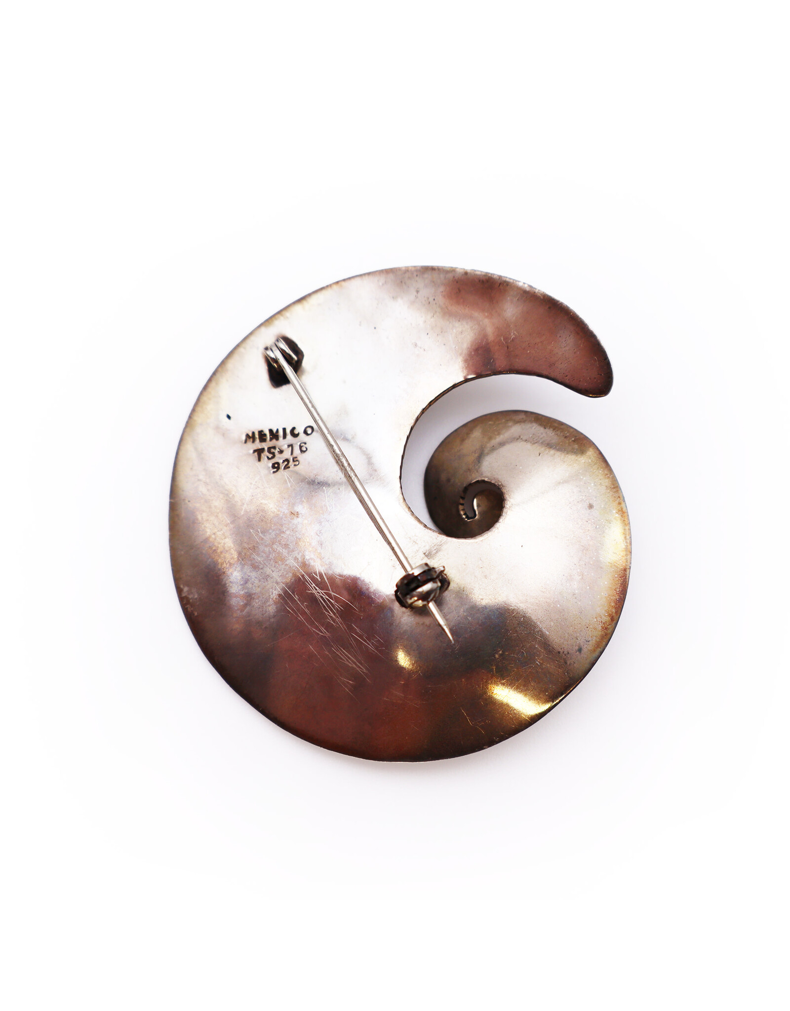 Taxco Sterling Spiral Art Brooch