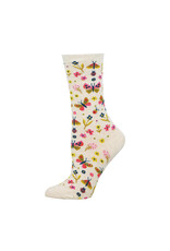 Socksmith Design Butterfly Floral 9-11 Women's Crew Socks