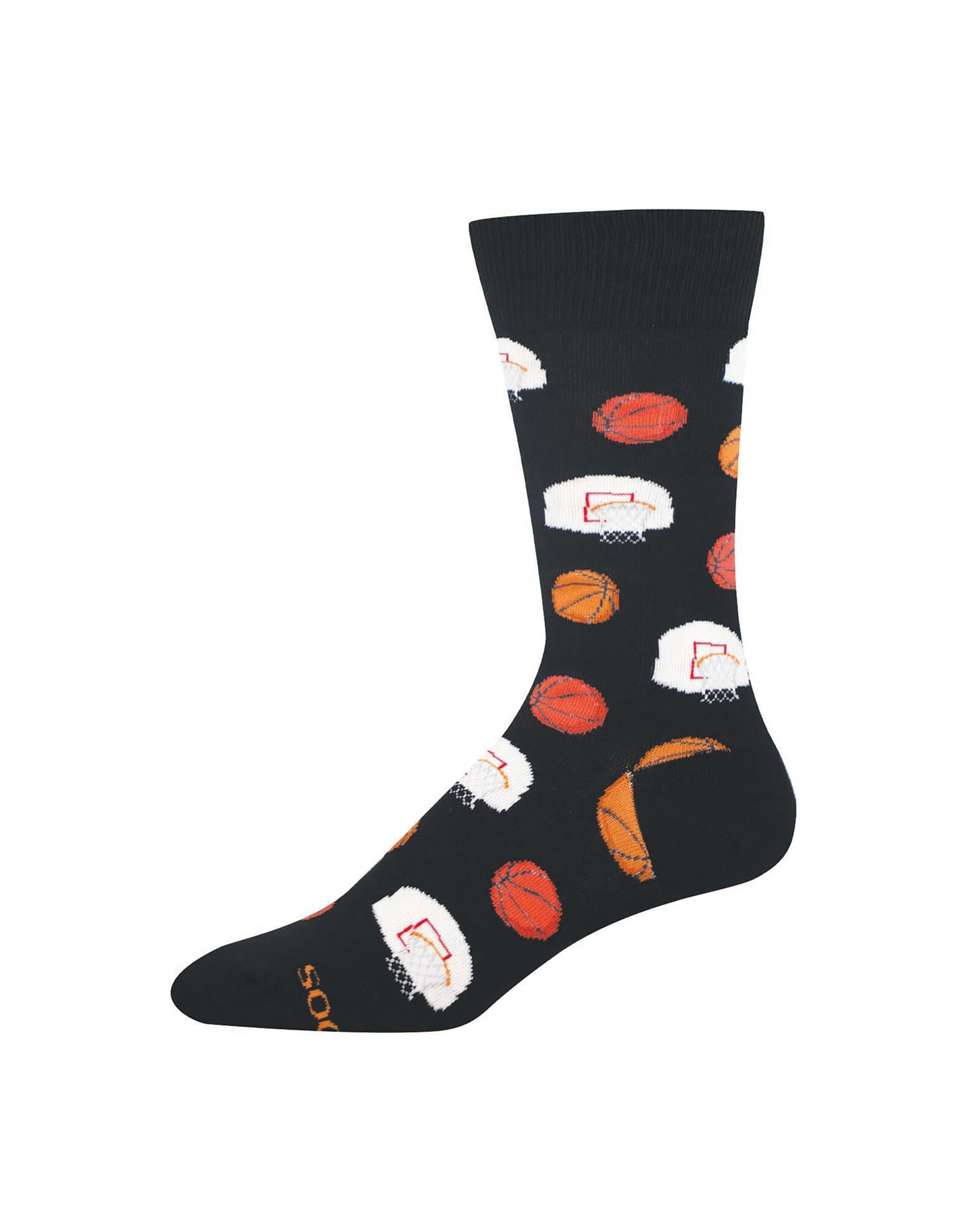Socksmith Design Shooting Hoops 10-13 Men's Crew Socks