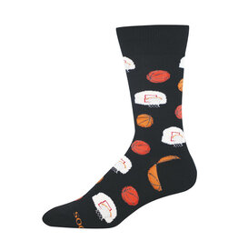 Socksmith Design Shooting Hoops 10-13 Men's Crew Socks