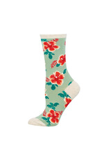 Socksmith Design Hibiscus Bloom 9-11 Women's Crew Socks