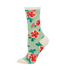 Socksmith Design Hibiscus Bloom 9-11 Women's Crew Socks