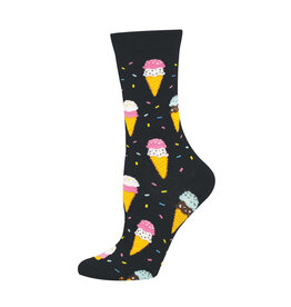 Socksmith Design Double Scoop 9-11 Women's Bamboo Crew Socks