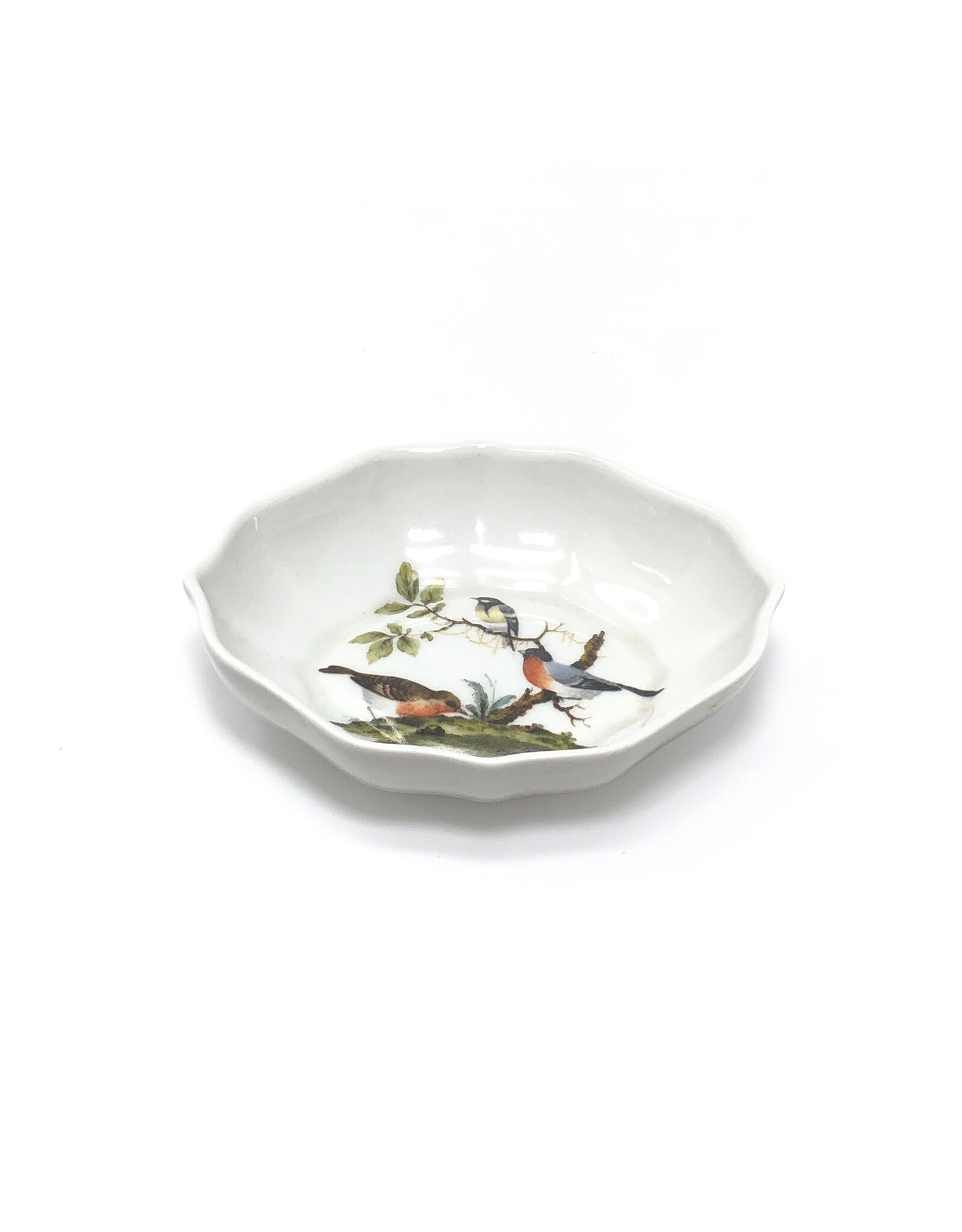 Vintage Limoges Porcelain Ring Dish with Songbirds Motif