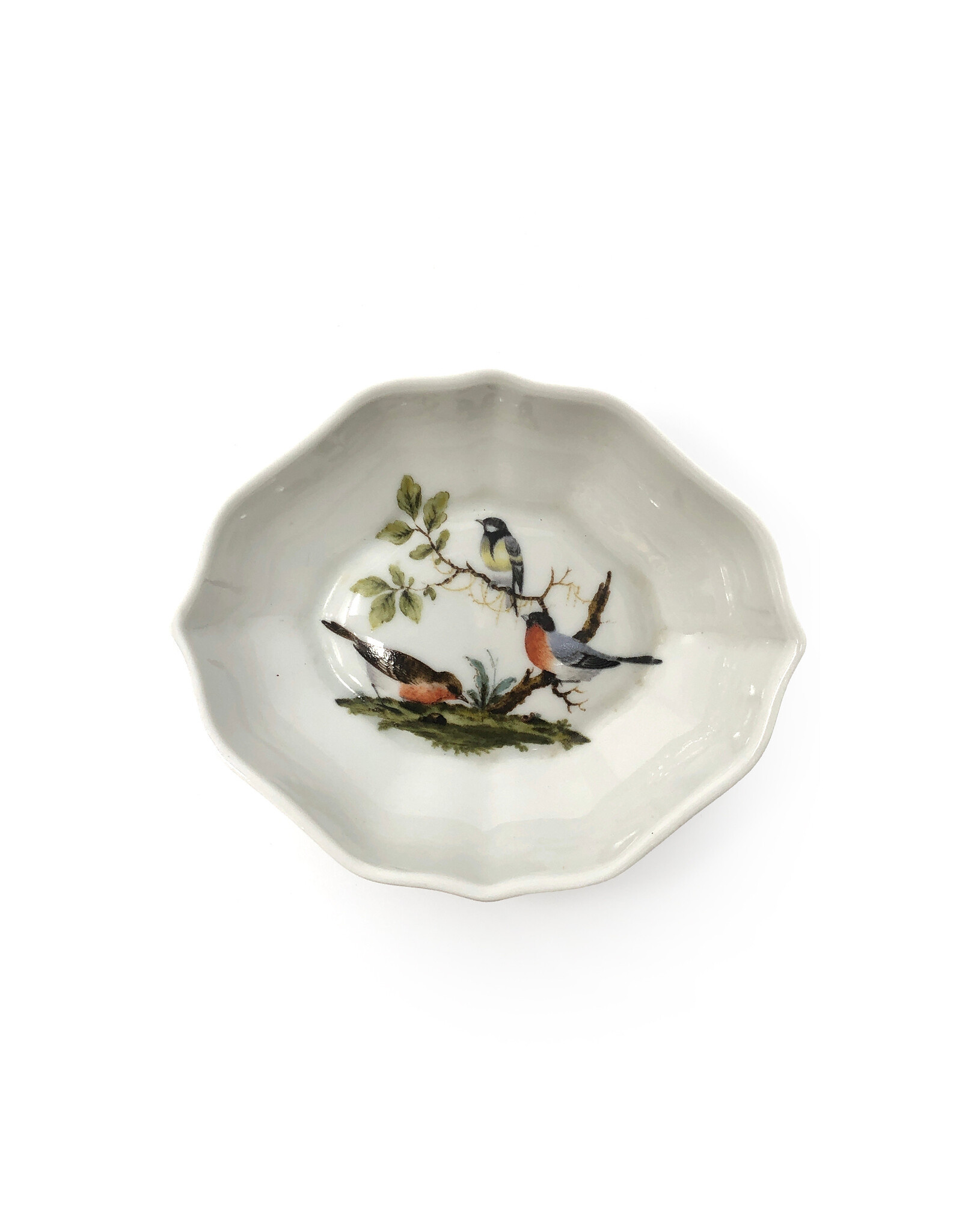 Vintage Limoges Porcelain Ring Dish with Songbirds Motif