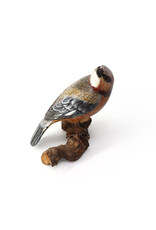 Hand-Painted Hand-Carved Bird on Piece of Wood