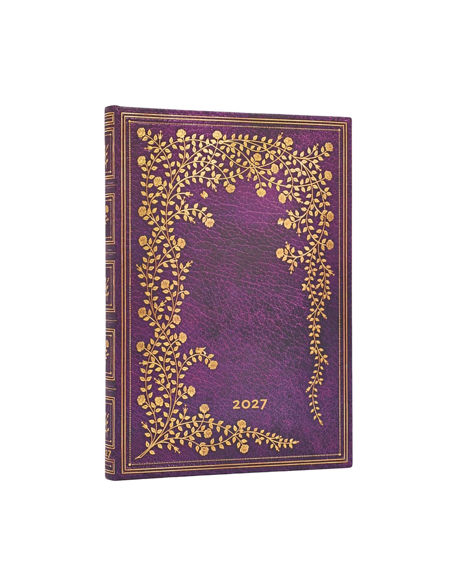 Paperblanks 2027 New York Rose 12-Month Hardcover Weekly Planner Midi Vertical