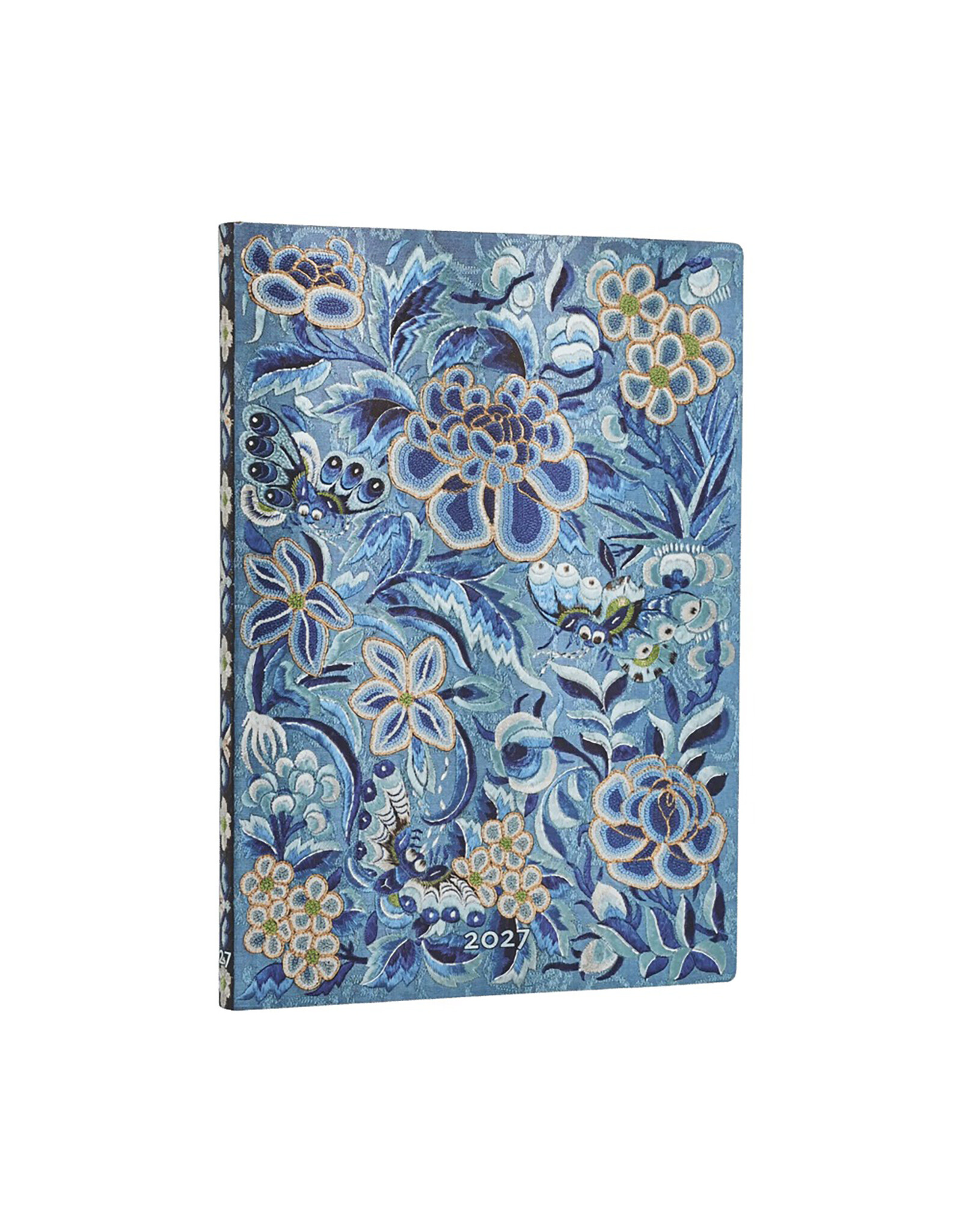 Paperblanks 2027 Blue Willow 12-Month Softcover Weekly Planner Midi Horizontal
