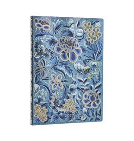 Paperblanks 2027 Blue Willow 12-Month Softcover Weekly Planner Midi Horizontal
