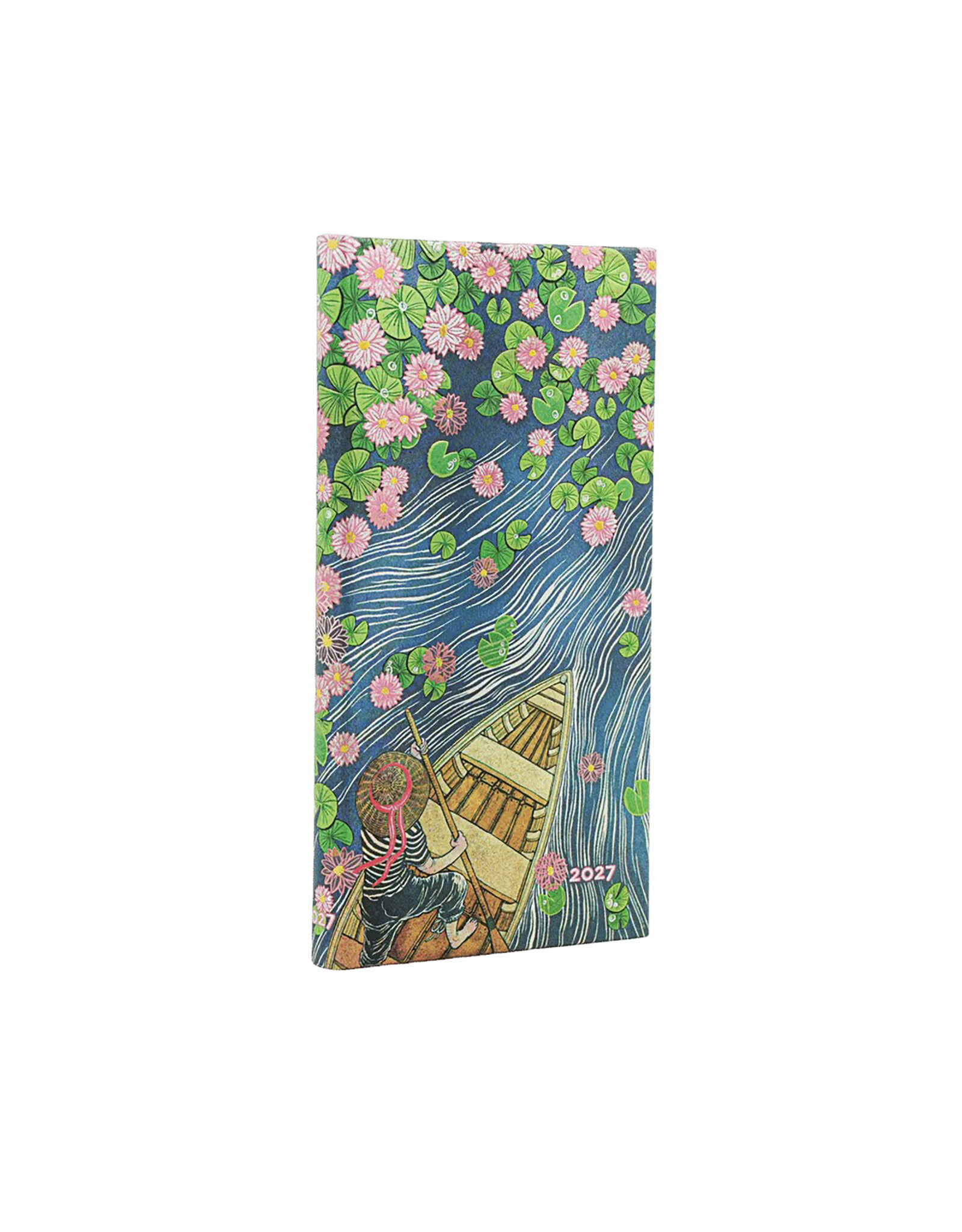 Paperblanks 2027 Lotus River 12-Month Hardcover Weekly Planner Slim Horizontal