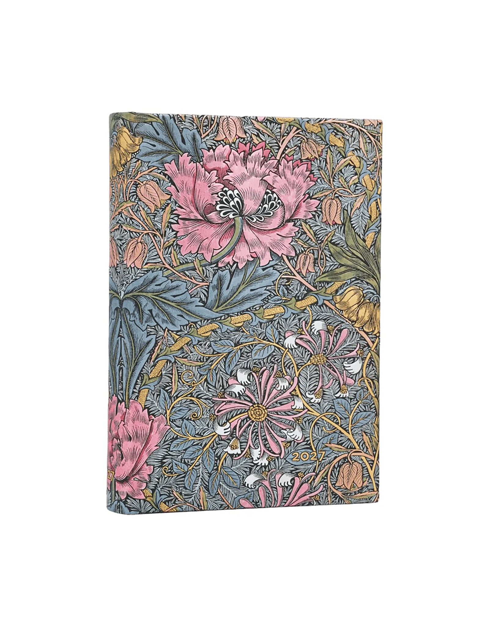 Paperblanks 2027 Morris Pink Honeysuckle 12-Month Softcover Weekly Planner Maxi Horizontal
