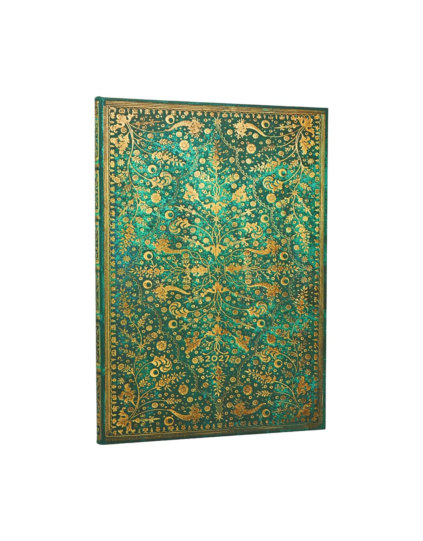 Paperblanks 2027 Emerald Flower 12-Month Hardcover Weekly Planner Grande Vertical