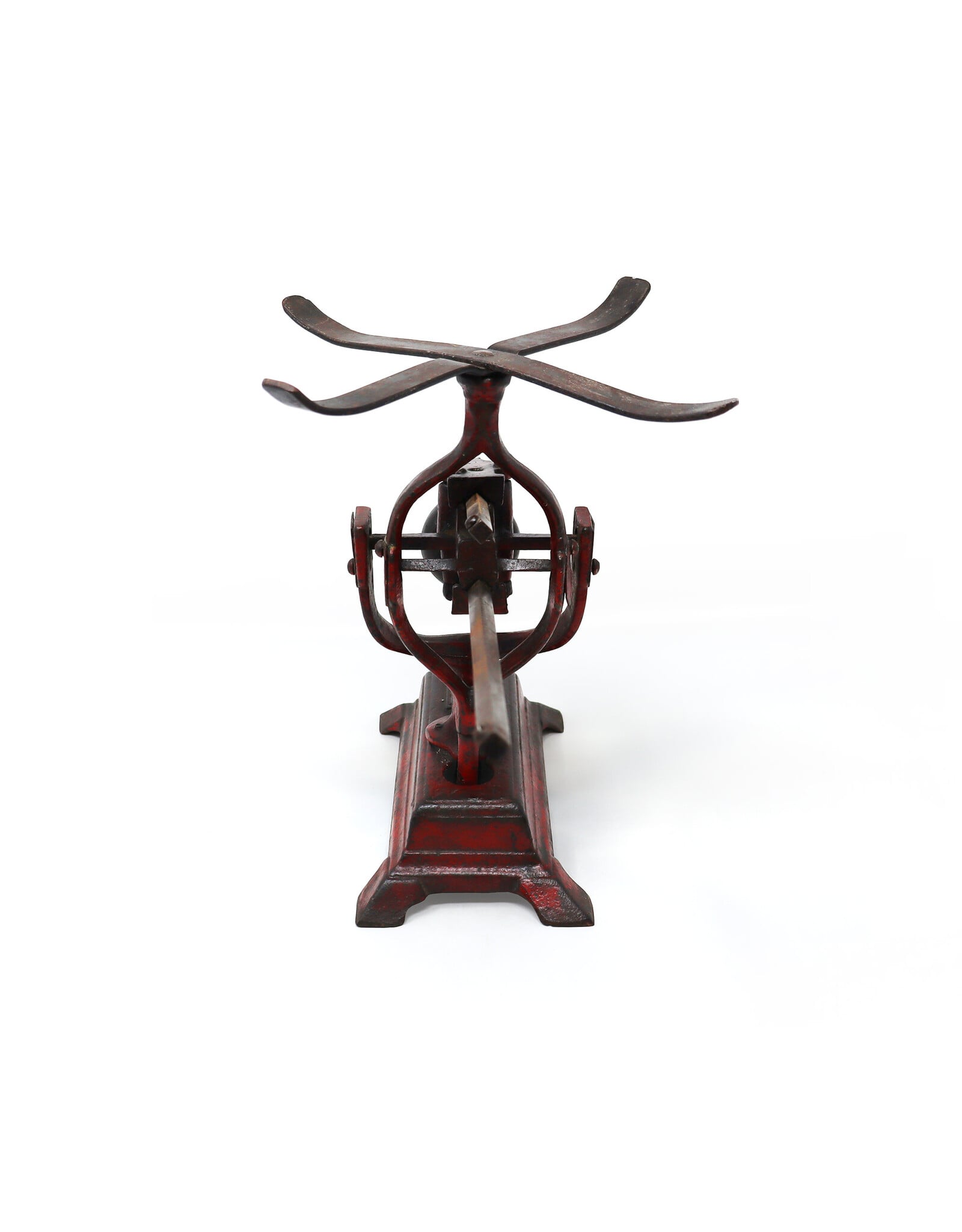 Antique Spanish Cast-Iron Red Painted Countertop Scale with Sliding Poise Beams