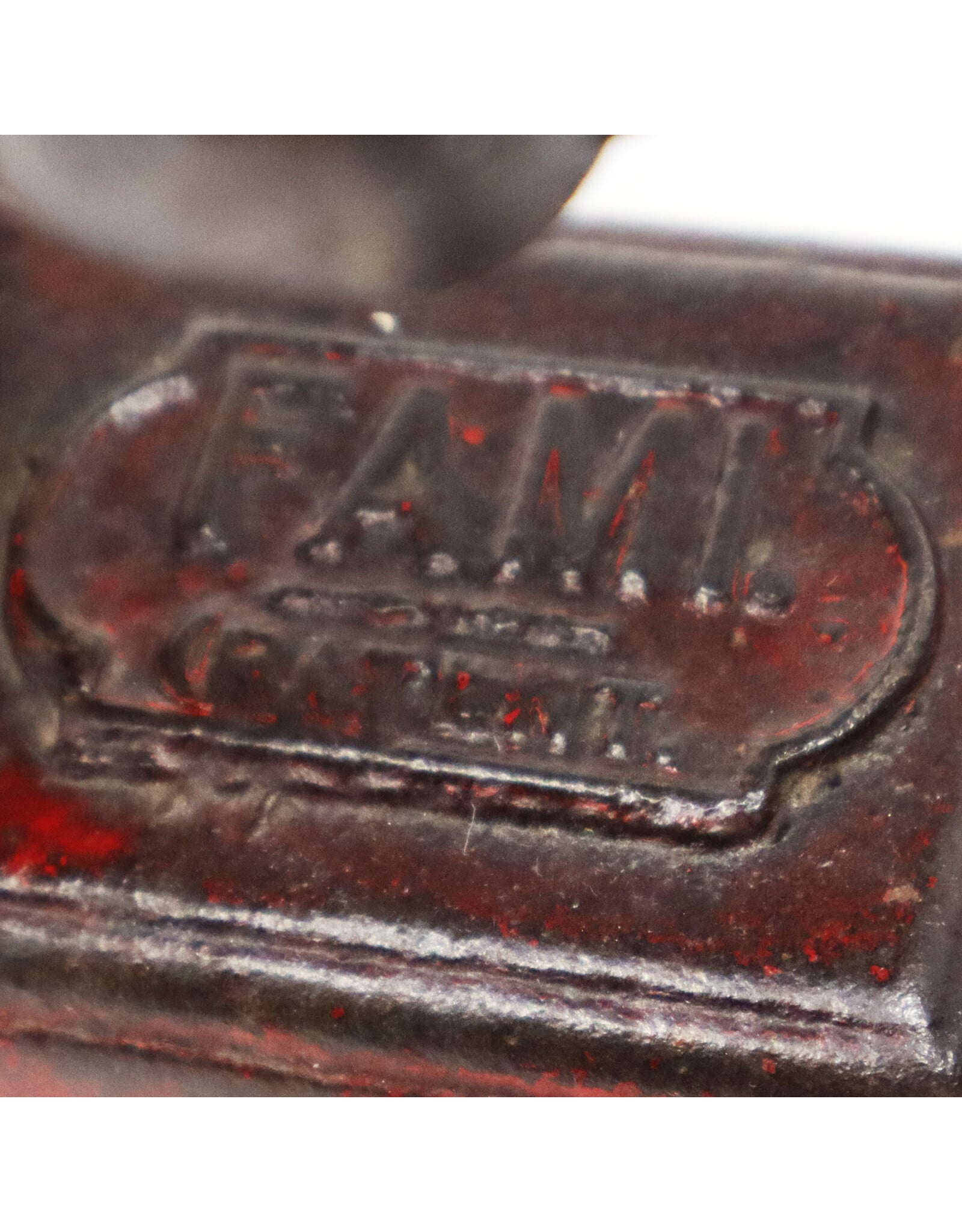 Antique Spanish Cast-Iron Red Painted Countertop Scale with Sliding Poise Beams