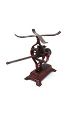 Antique Spanish Cast-Iron Red Painted Countertop Scale with Sliding Poise Beams