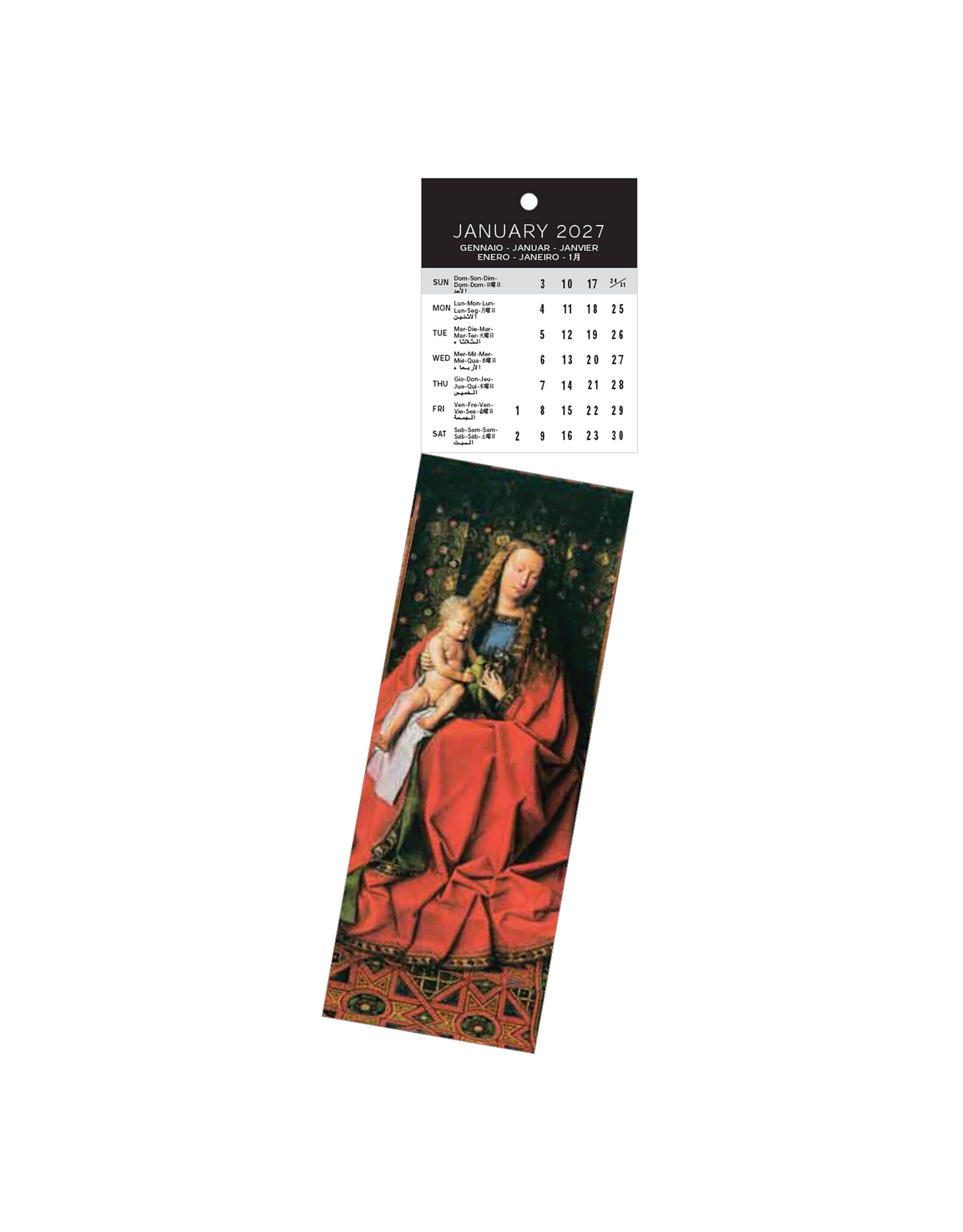 Allaluna 2027 Van Eyck Bookmark 2 x 8 Bookmark Calendar