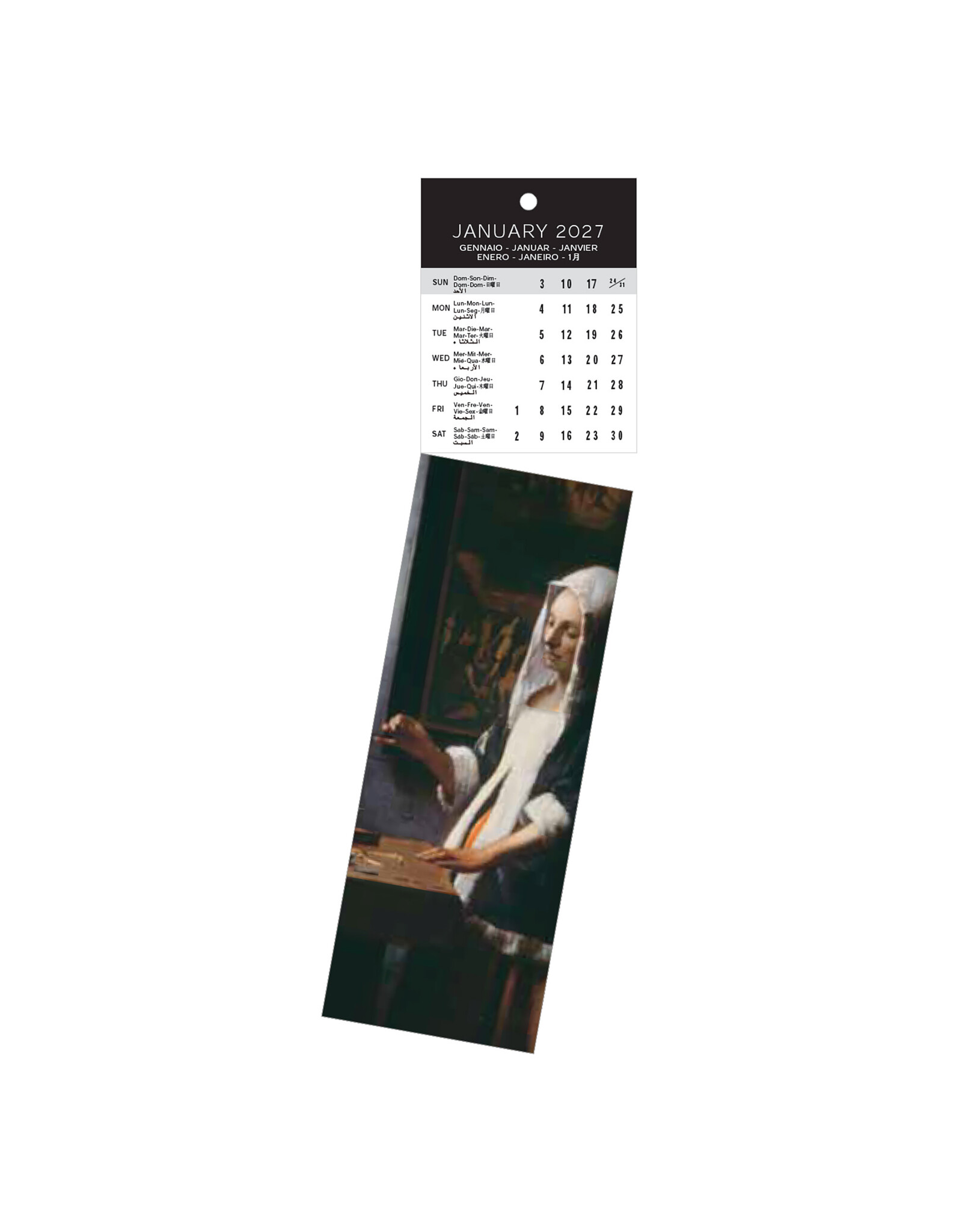 Allaluna 2027 Vermeer Bookmark 2 x 8 Bookmark Calendar