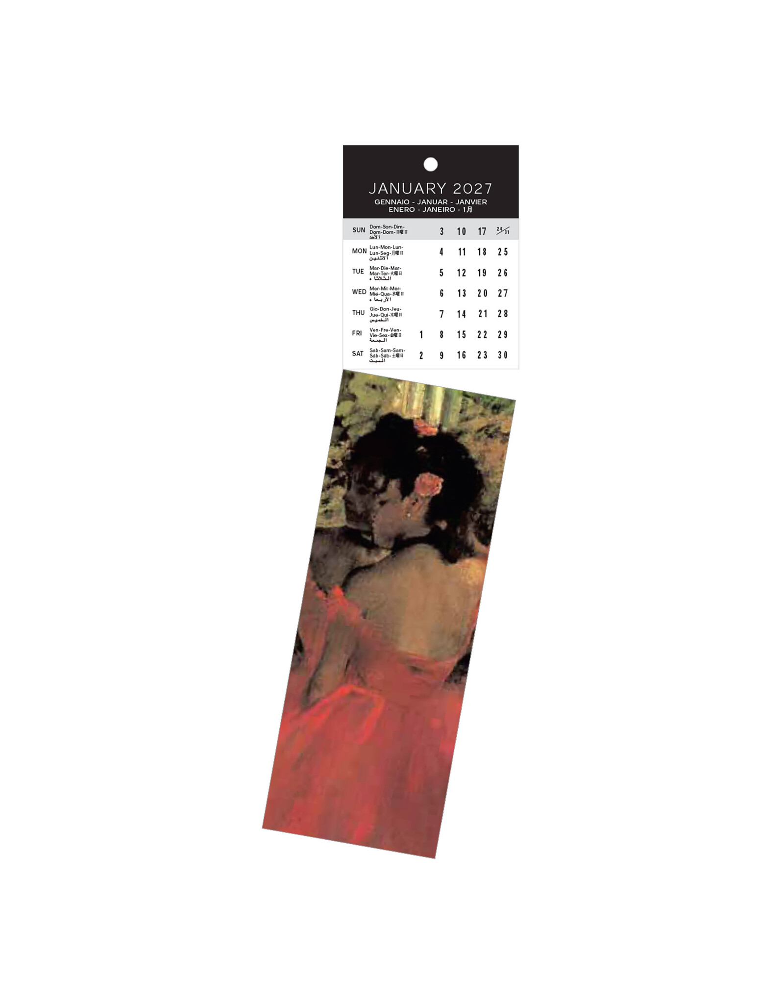 Allaluna 2027 Degas Bookmark 2 x 8 Bookmark Calendar