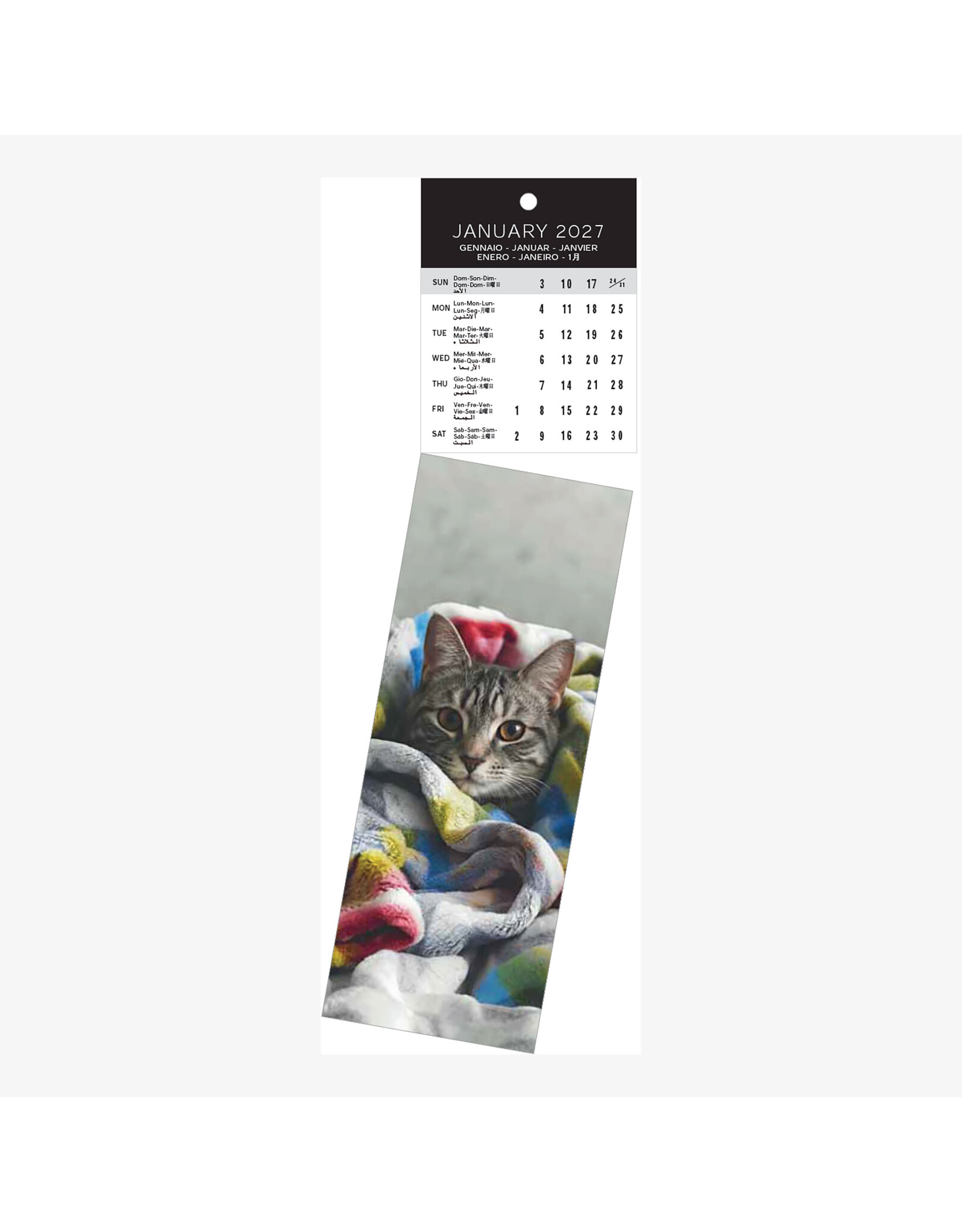 Allaluna 2027 Cats Bookmark 2 x 8 Bookmark Calendar