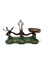 Antique Green Painted Cast Iron General Store Counter-Sized Balance Scale