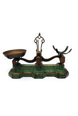 Antique Green Painted Cast Iron General Store Counter-Sized Balance Scale