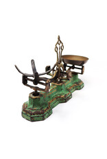 Antique Green Painted Cast Iron General Store Counter-Sized Balance Scale