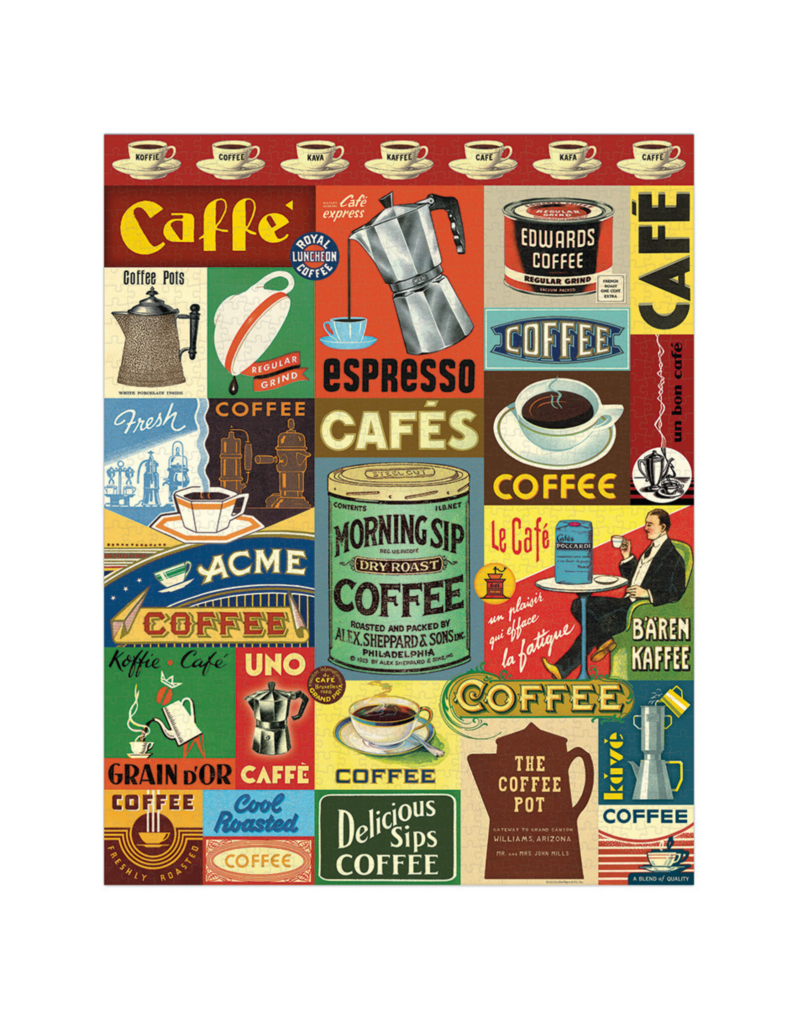 Cavallini Papers & Co. Puzzle Coffee 1,000 Pcs PZL/COFFEE