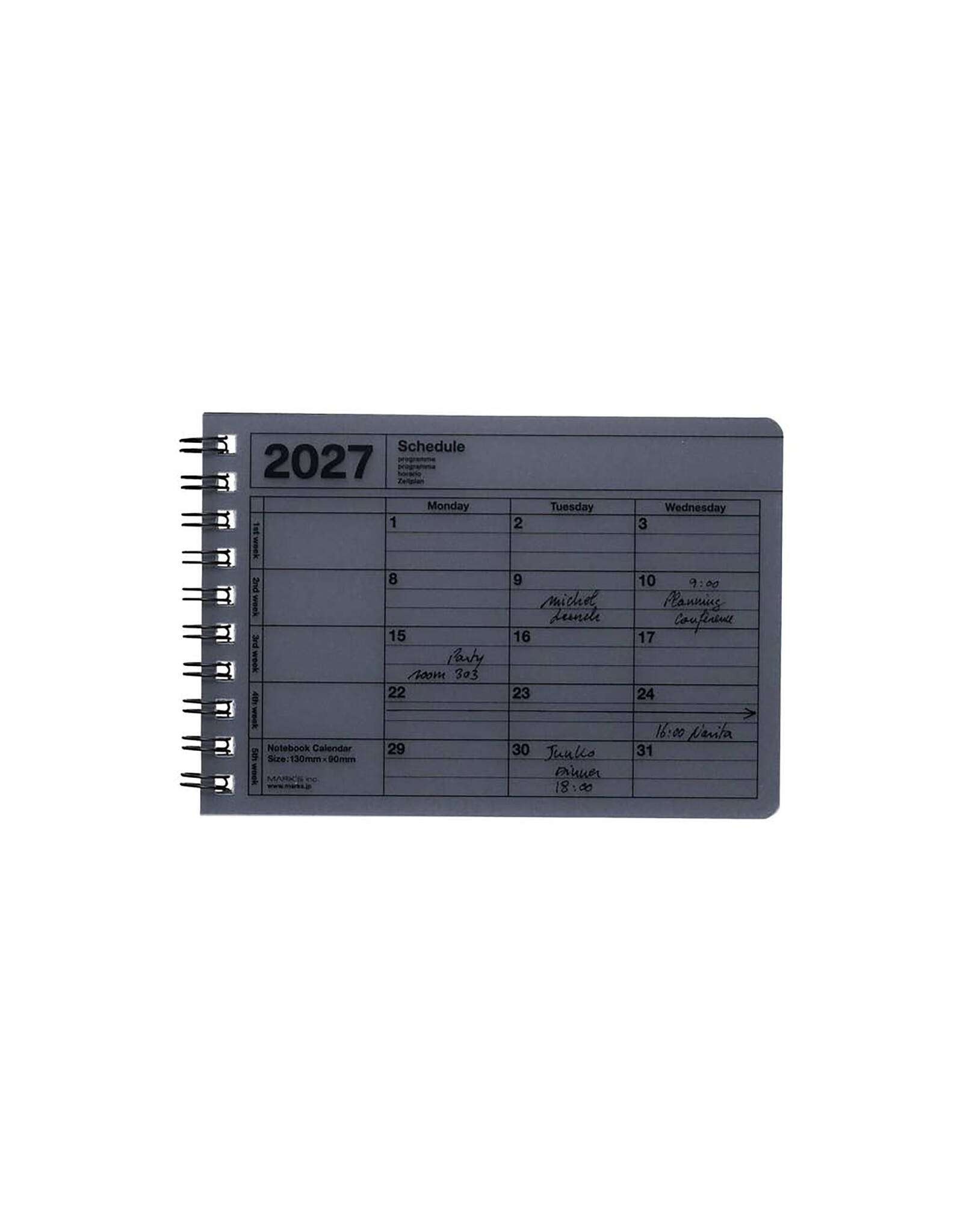MARK'S Inc. Black Notebook 2027 B7 Monthly Planner