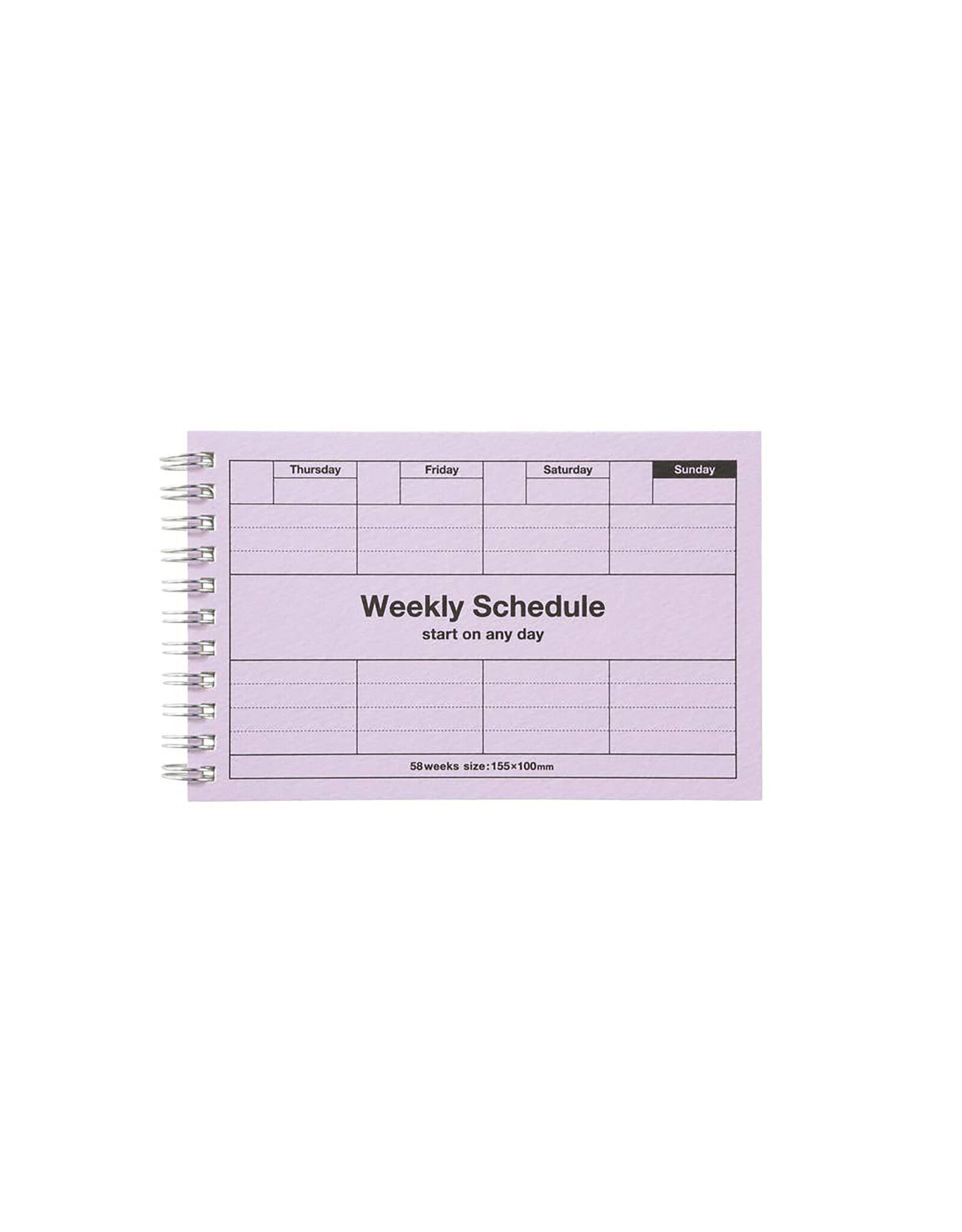 MARK'S Inc. Light Purple  Dayfree Weekly Schedule