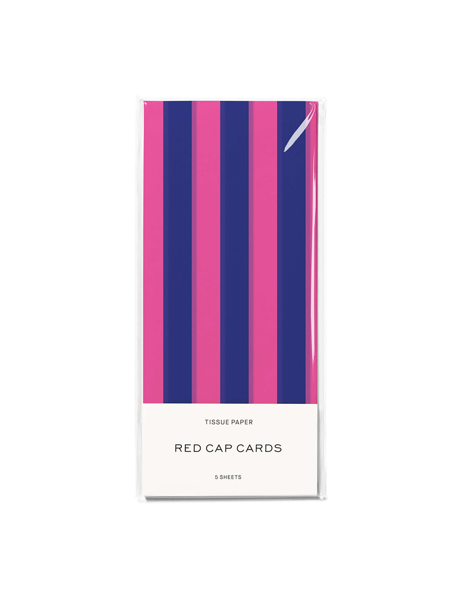 Red Cap Cards Blue and Pink Stripes Tissue Paper